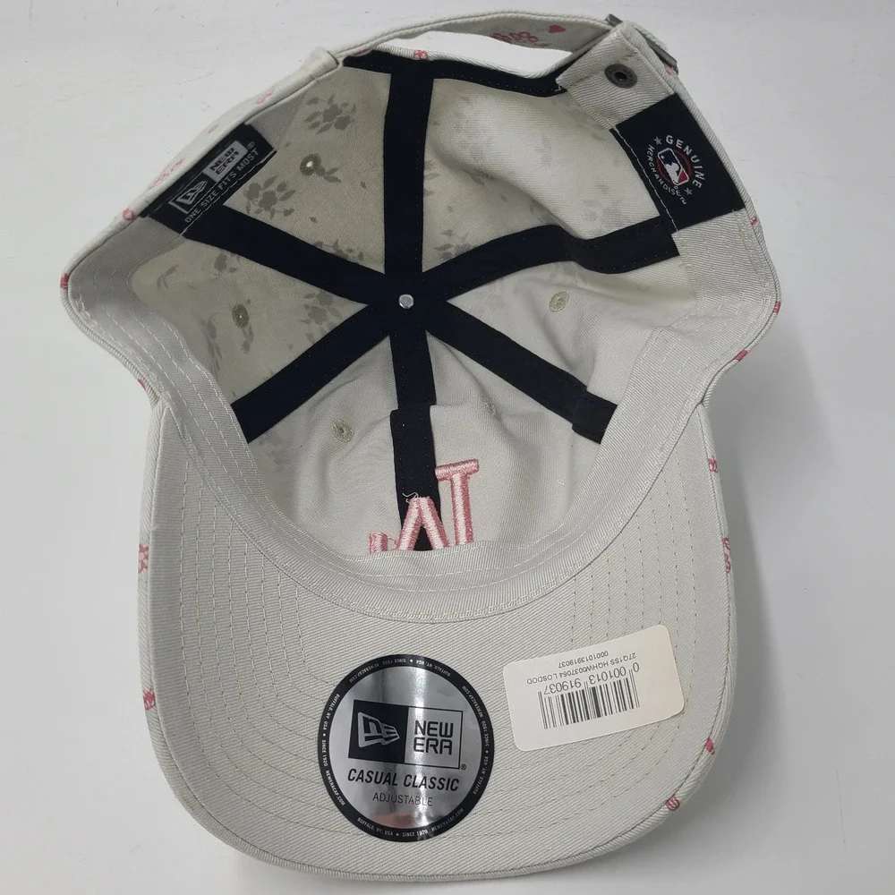 Women Los Angeles Dodgers Hat Strapback New Era Gray Pink Floral All Over Print